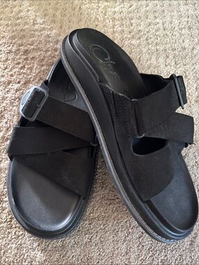Chaco Women’s Black Suede Slide Sandals
